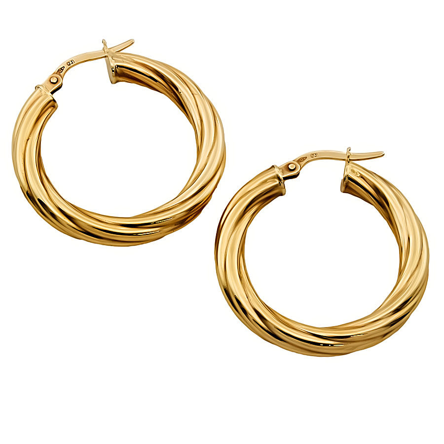 9ct Gold Hollow Hoop Earrings